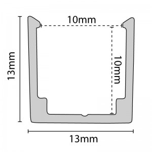 Flexible aluminum profile 10x10 for neons or silicone sleeve