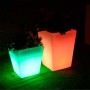 White Resin RGBW LED Planter, 40x40x55cm, 12W, IP65, Rechargeable