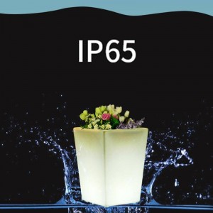 White Resin RGBW LED Planter, 40x40x55cm, 12W, IP65, Rechargeable