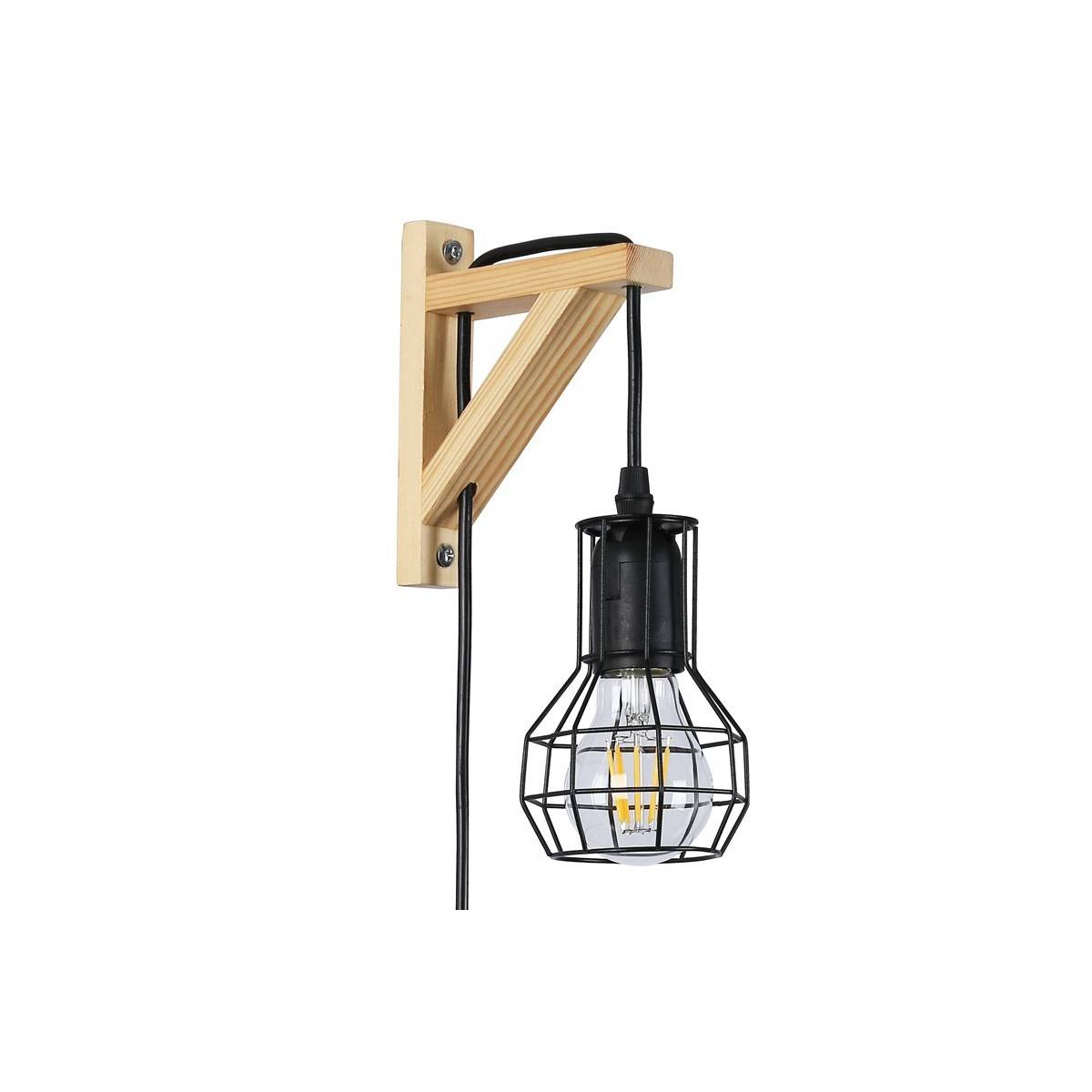 Wooden cage wall light "MICA".