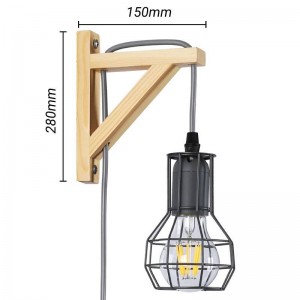 Wooden cage wall light "MICA".