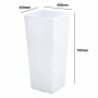 White Resin RGBW LED Flowerpot, 45x45x70cm, 24W, IP67, Rechargeable