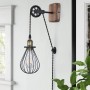 Vintage hanging wall light "PENDOL" pulley and socket