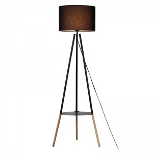 Floor Lamp with Tripod or Table "Mandí" in Nordic black wood