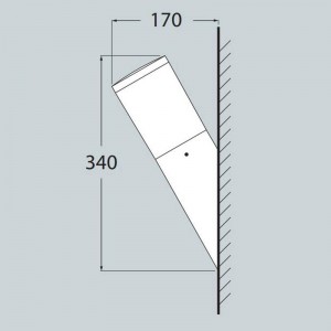 FUMAGALLI AMELIA E27 6W IP55 slanted LED wall lamp