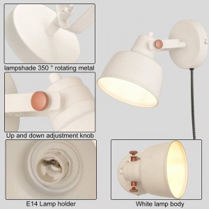 KUKKA" interior wall light with switch and socket