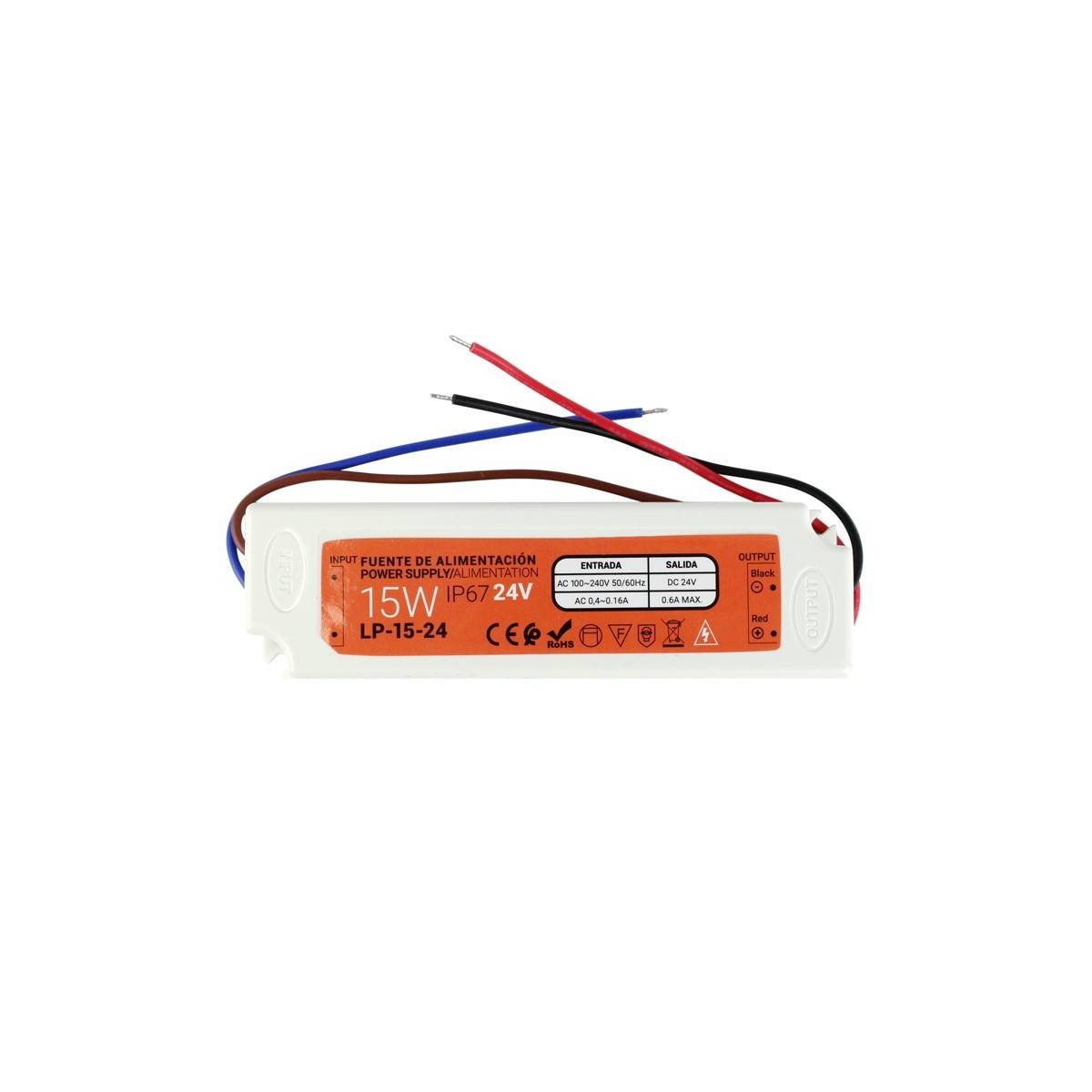 Waterproof power supply 24V 15W IP67