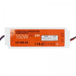 Compact waterproof power supply 24V 150W IP67