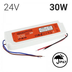 Compact waterproof power supply 24V 30W IP67