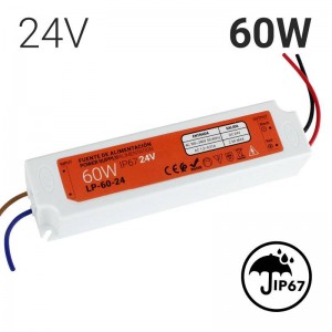 Compact waterproof power supply 24V 60W IP67