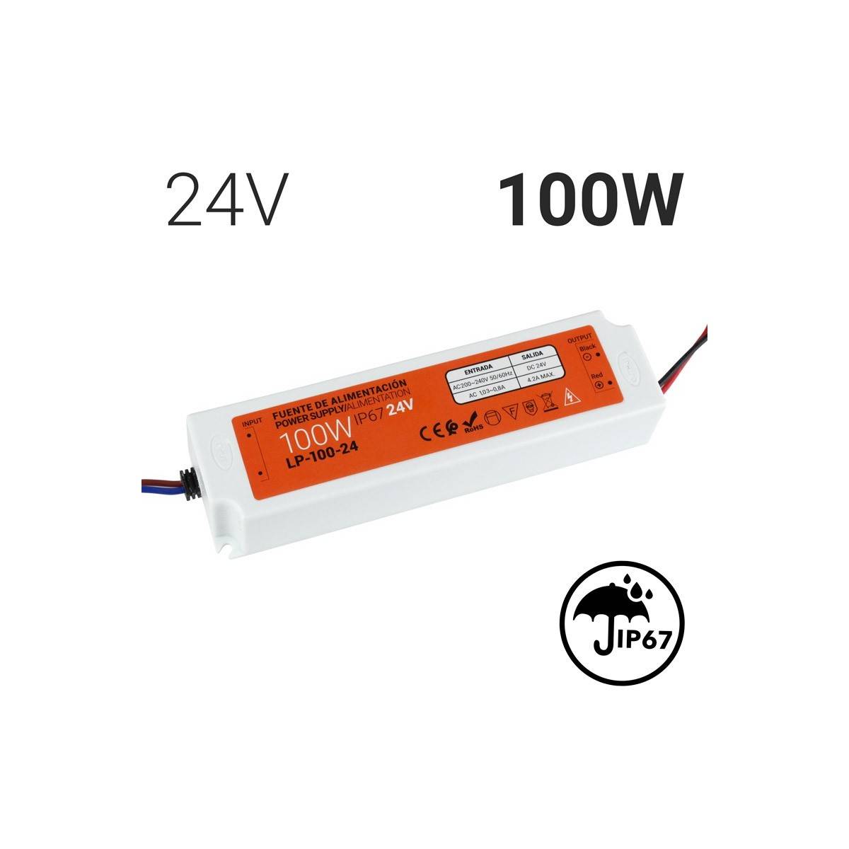 Compact waterproof power supply 24V 100W IP67