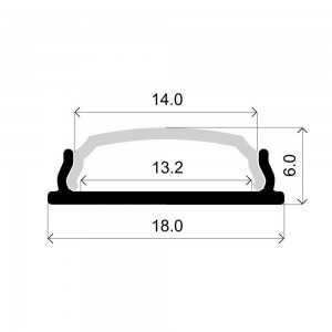 FLEXIBLE MOLDABLE ALUMINUM PROFILE 16X8 OF SURFACE (2MT)