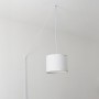 Pendant lamp with pulley and fabric shade "KIM".