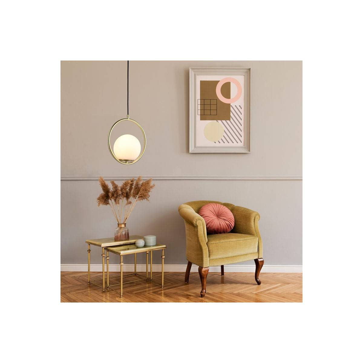 Crystal ball ceiling pendant lamp "KATE".