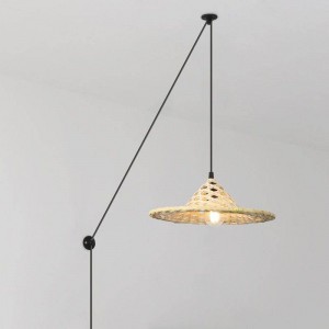 Bamboo pendant lamp with plug "NONA".