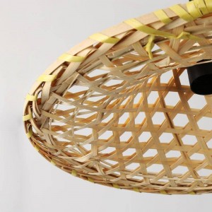 Bamboo pendant lamp with plug "NONA".