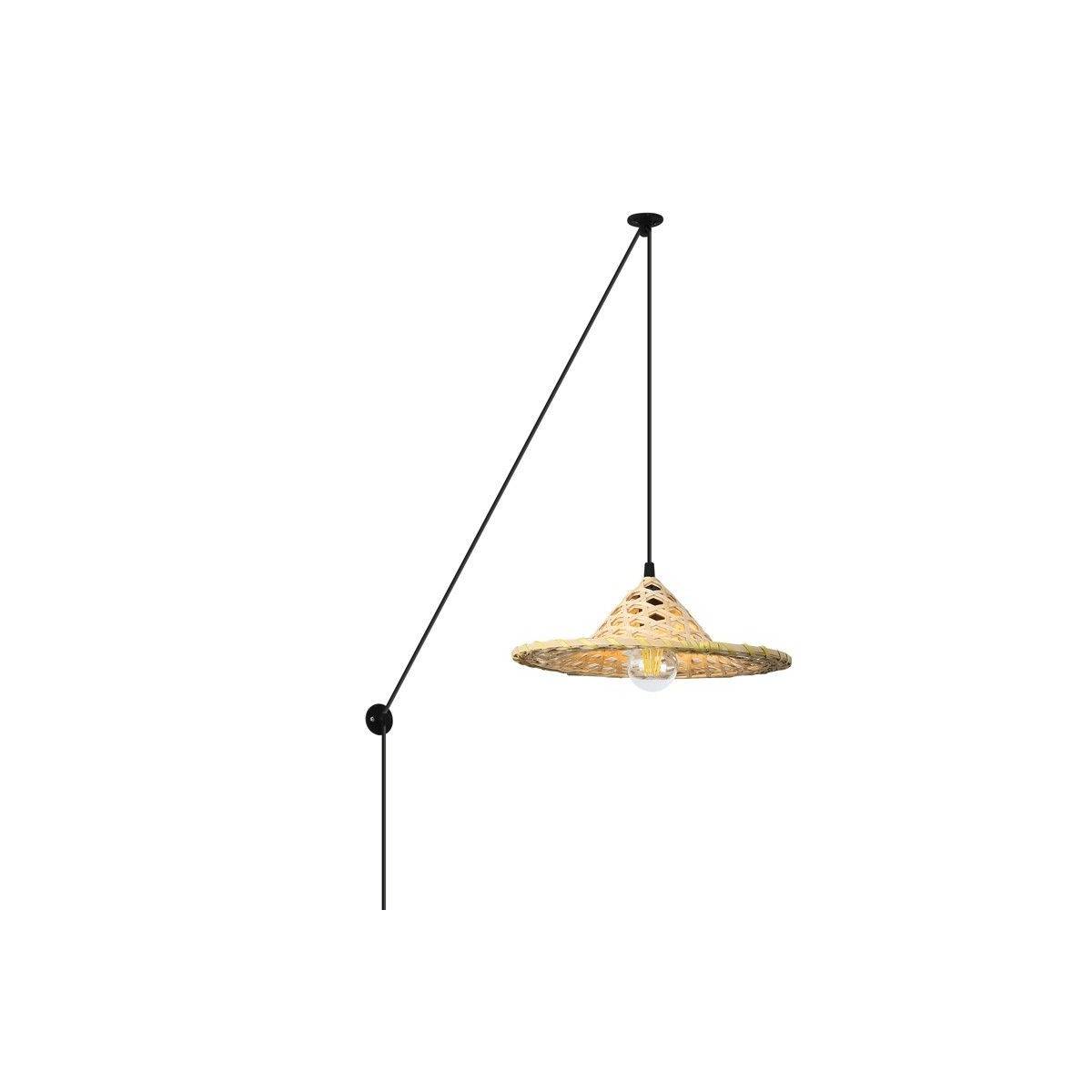 Bamboo pendant lamp with plug "NONA".