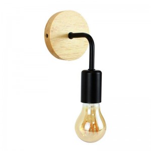 Wooden wall lamp with metal flexo "Morgan".