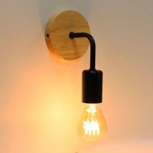 Wooden wall lamp with metal flexo "Morgan".