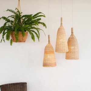 wicker hanging lamp with white cable