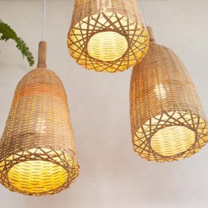 wicker hanging lamp with white cable