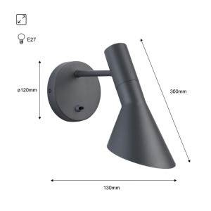 Gray wall lamp with gray dimensions