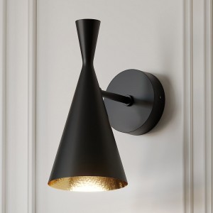 Adjustable interior wall lamp black and gold color - art deco nordic style