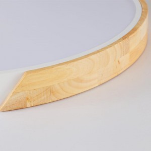 White and Wood LED Ceiling Light CCT ø508x50mm