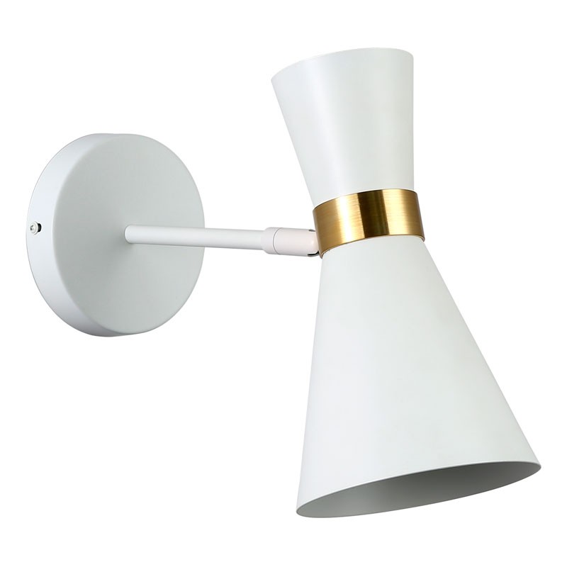 White and gold Nordic style interior wall lamp "Melissa" 29x25cm