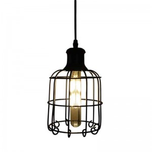 Vintage cage pendant light, Tarabilla Lamp in black