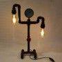 Vintage style table lamp with pipes