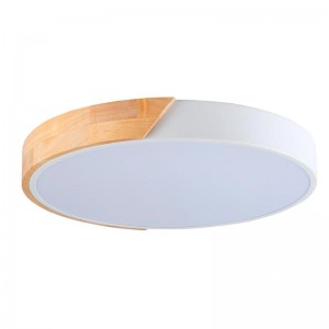 Ceiling LED Circular 35W White and Wood CCT ø408x50mm