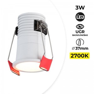 Recessed LED Downlight - IP20 - 2700K 3W KEGU driver CREE chip 230V