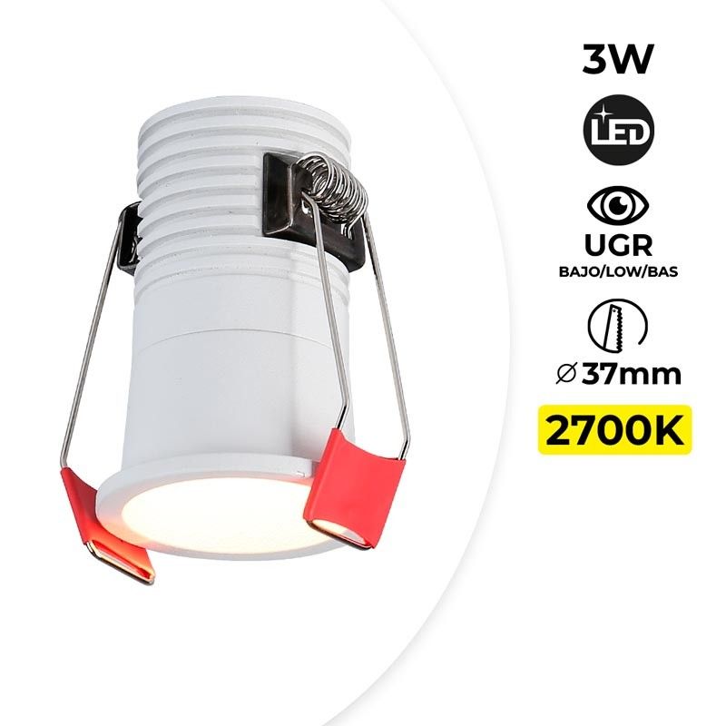 Recessed LED Downlight - IP20 - 2700K 3W KEGU driver CREE chip 230V