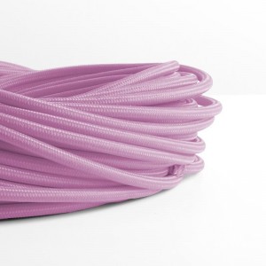 Electric cable coated with pink cotton