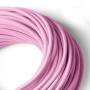 Electric cable coated with pink cotton