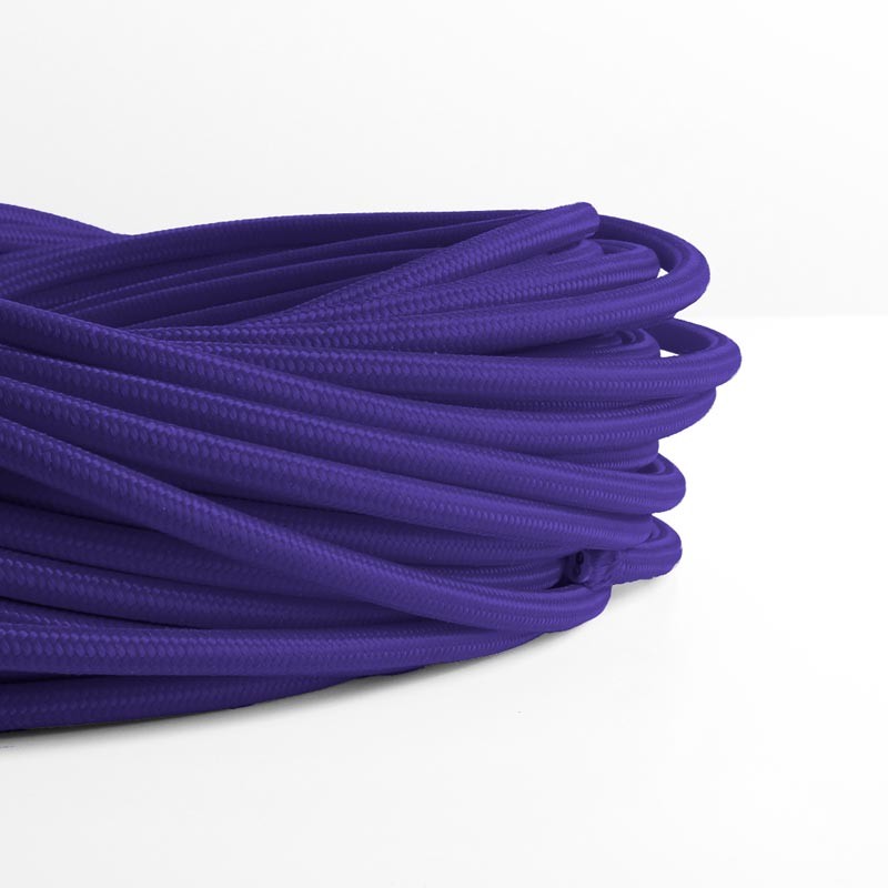 Round cotton coated power cable Violet
