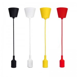 Pendant lamp with silicone lamp holder for E27 light bulb