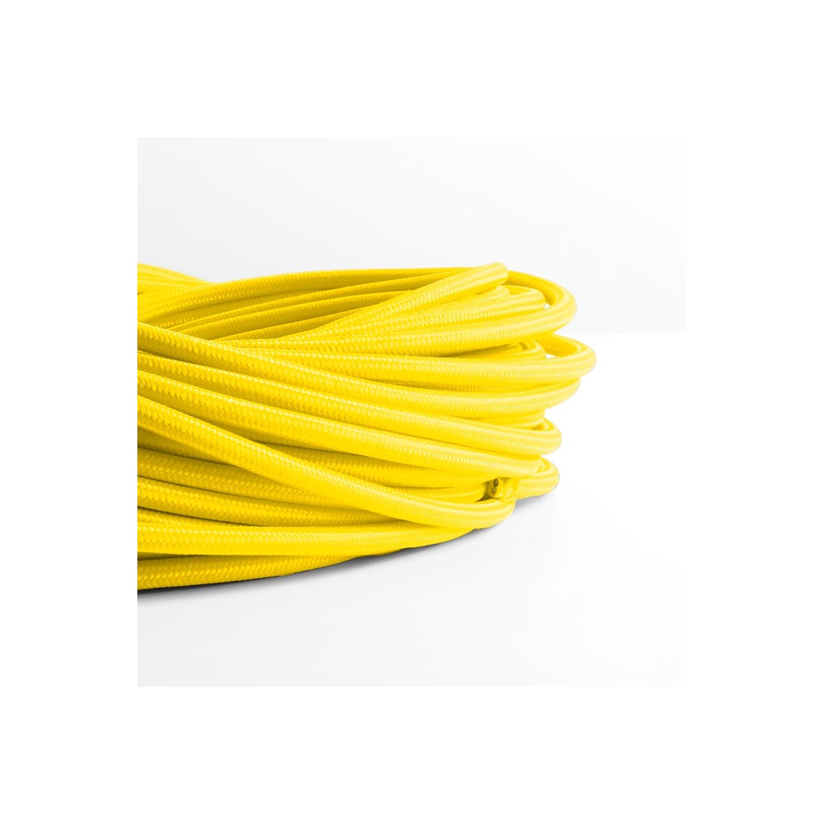 Citrus Yellow cotton coated round electric cable