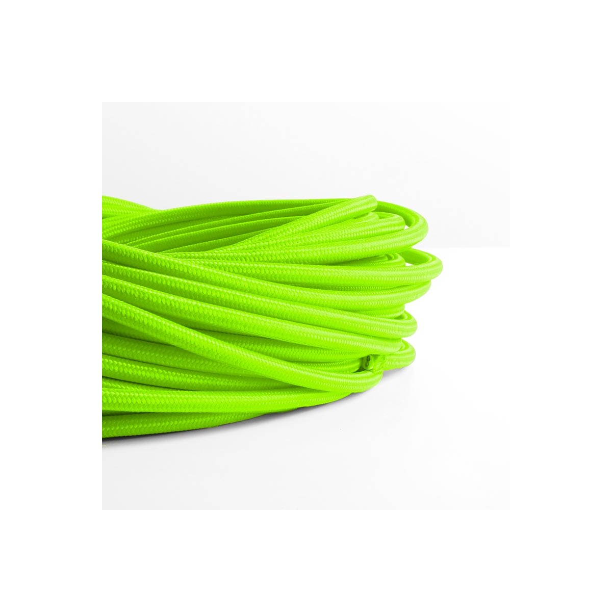 Citrus Green cotton coated round electrical cable