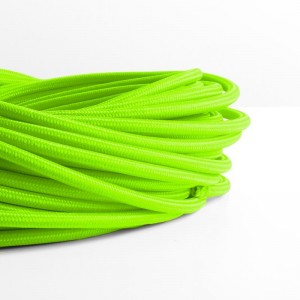 Citrus Green cotton coated round electrical cable
