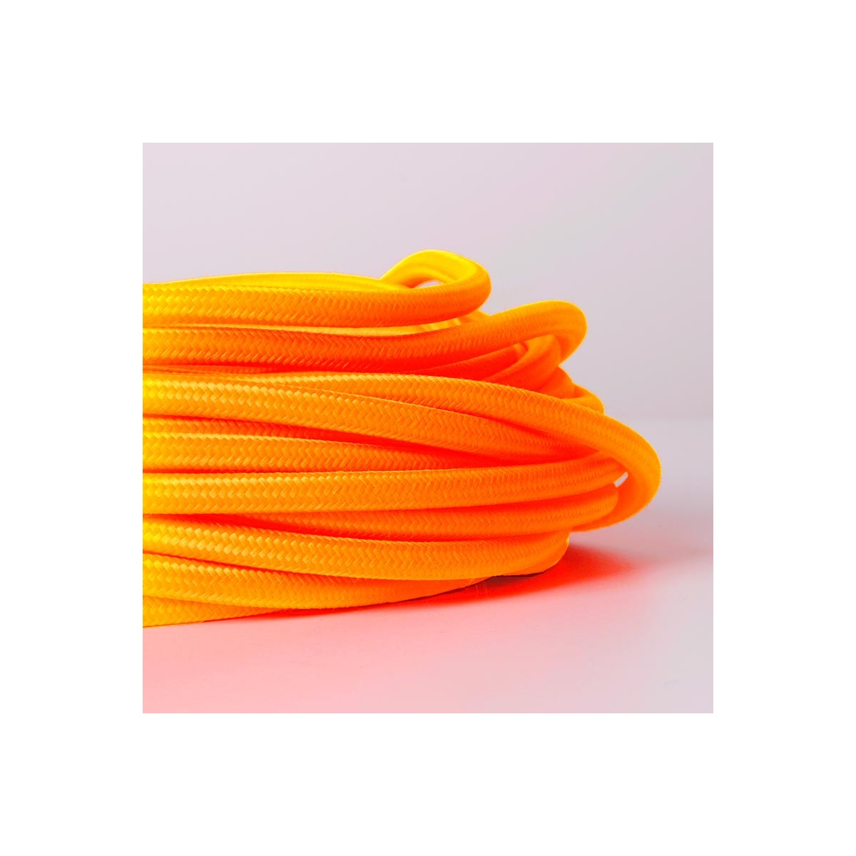 Cotton coated round electric cable Citrus Orange