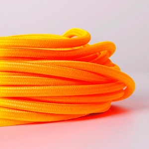 Cotton coated round electric cable Citrus Orange