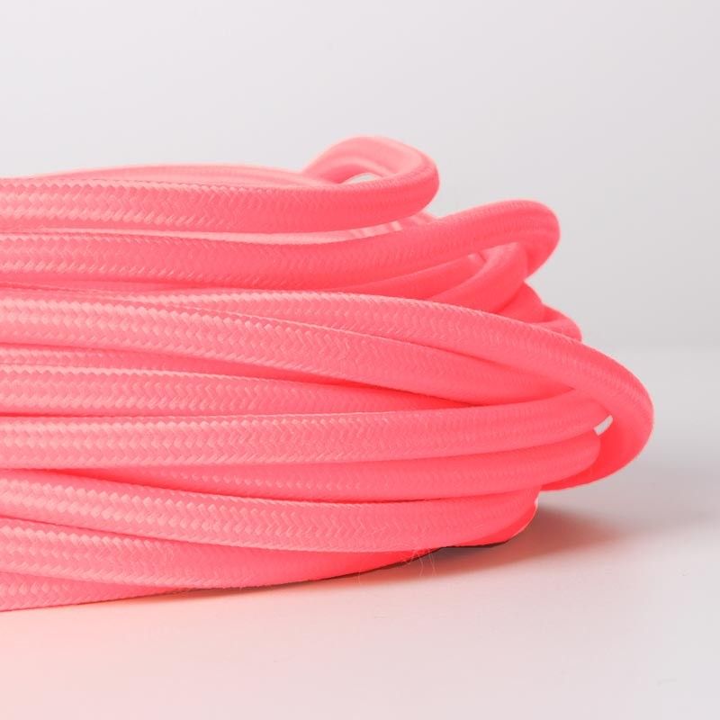 Citrus Coral cotton coated round electric cable