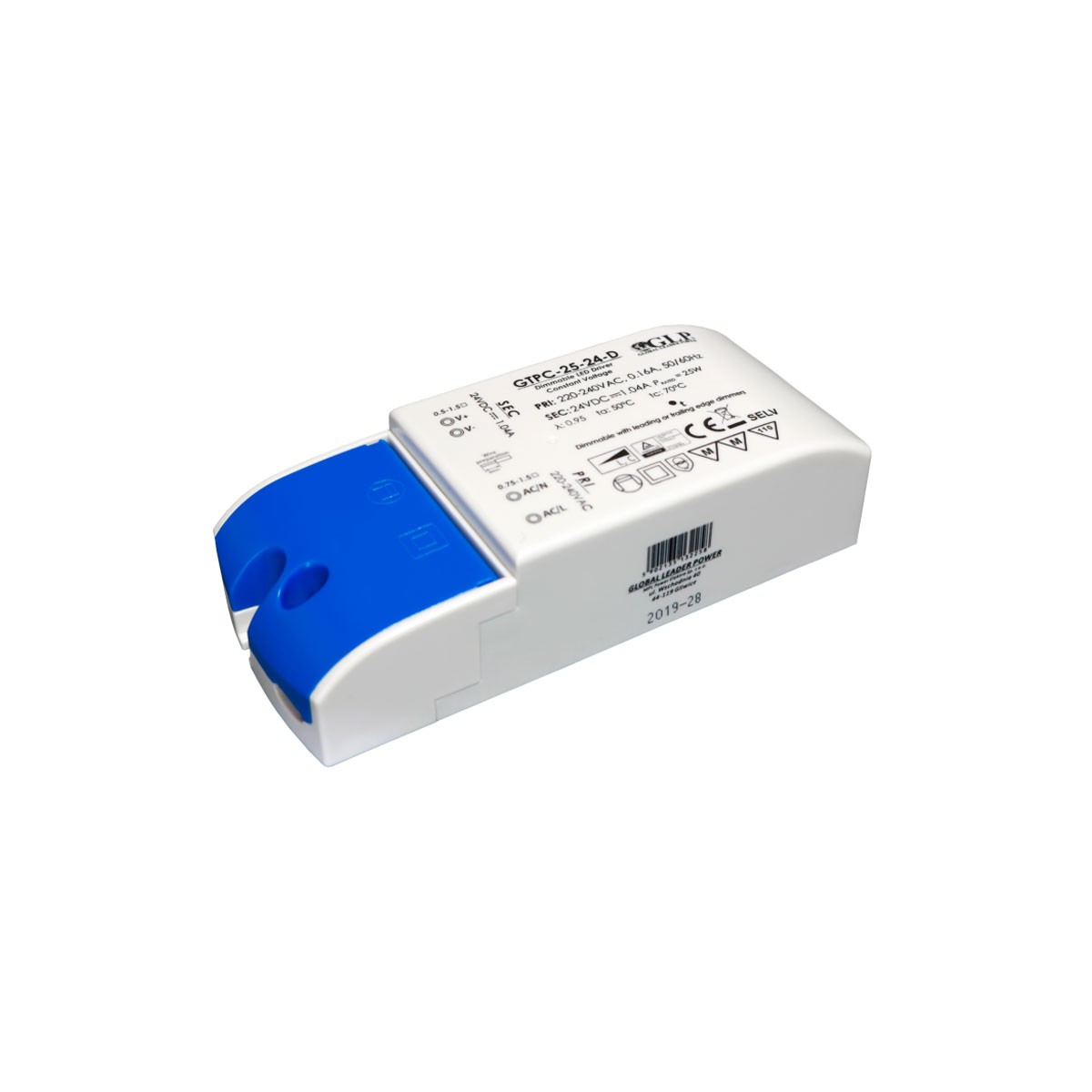25W 24V dimmable Triac LED constant voltage power supply