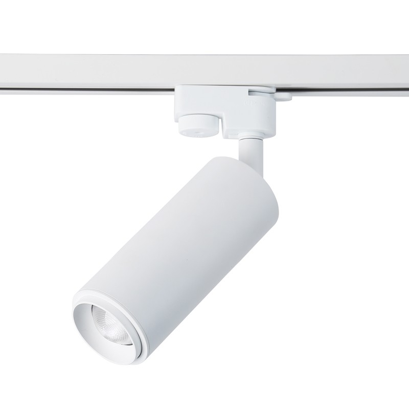 Track spotlight with adjustable and articulated light angle 8W in warm white