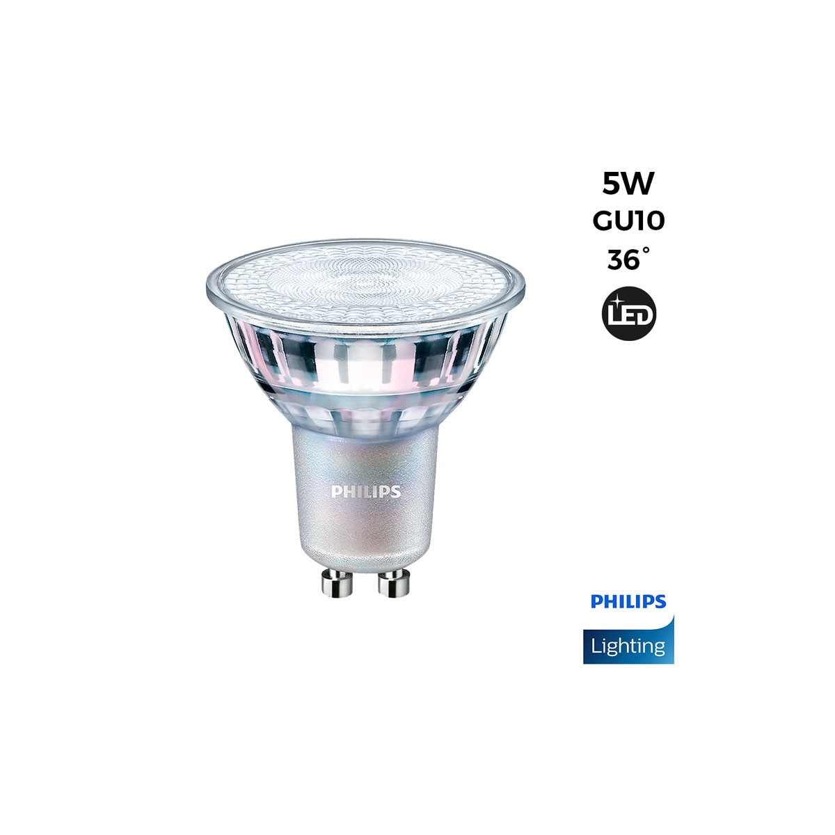 LED Bulb GU10 Dimmable 5W 36º 365lm - Master LED Spot Philips