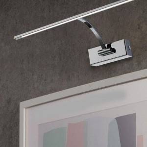 Nickel-plated wall light for picture lighting