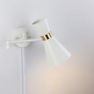 Swing arm wall sconce with plug "SILVA" / "Beat Tall" inspiration by TOM DIXON