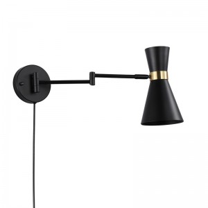 Swing arm wall sconce with plug "SILVA" / "Beat Tall" inspiration by TOM DIXON